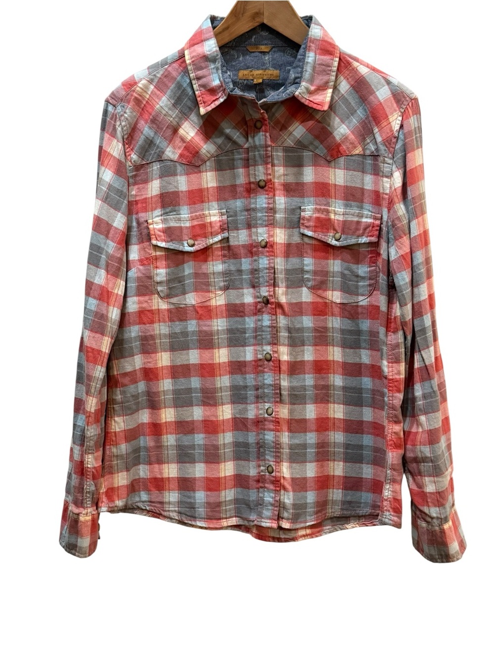 Jachs Girlfriend Plaid Western Pearl Snap Shirt – Women’s M– NWT